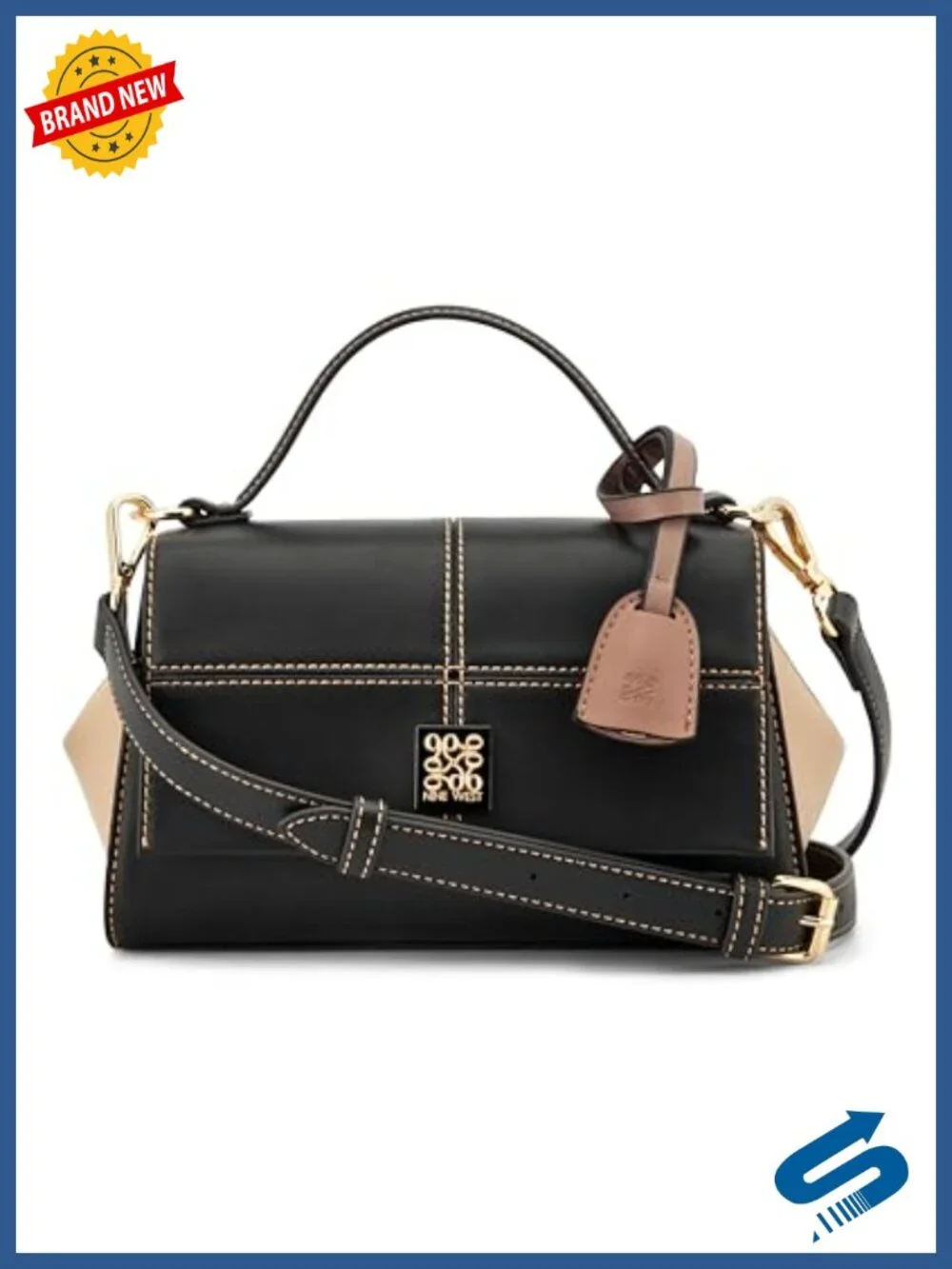 Convertible Crossbody Flap Satchel Faux Leather Top Handle